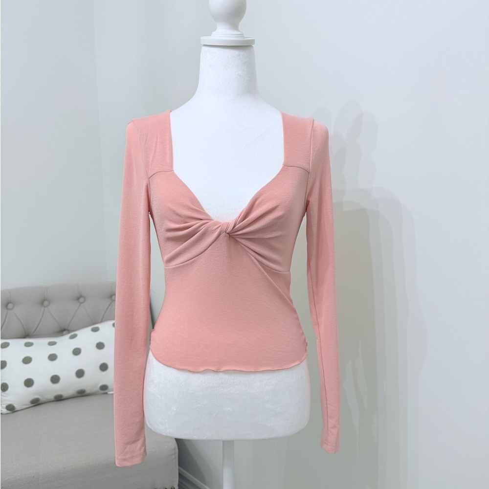 Long Sleeve V Neck Blouse/Top